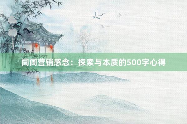 阛阓营销感念：探索与本质的500字心得